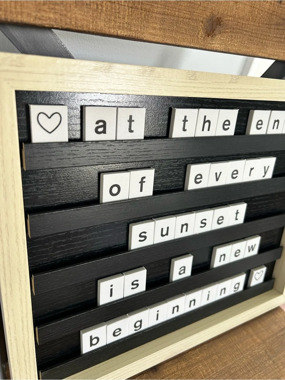 Letter Board Wall Sign - Black & Cream with 199 pieces wall hanging 15.5 x 12.5